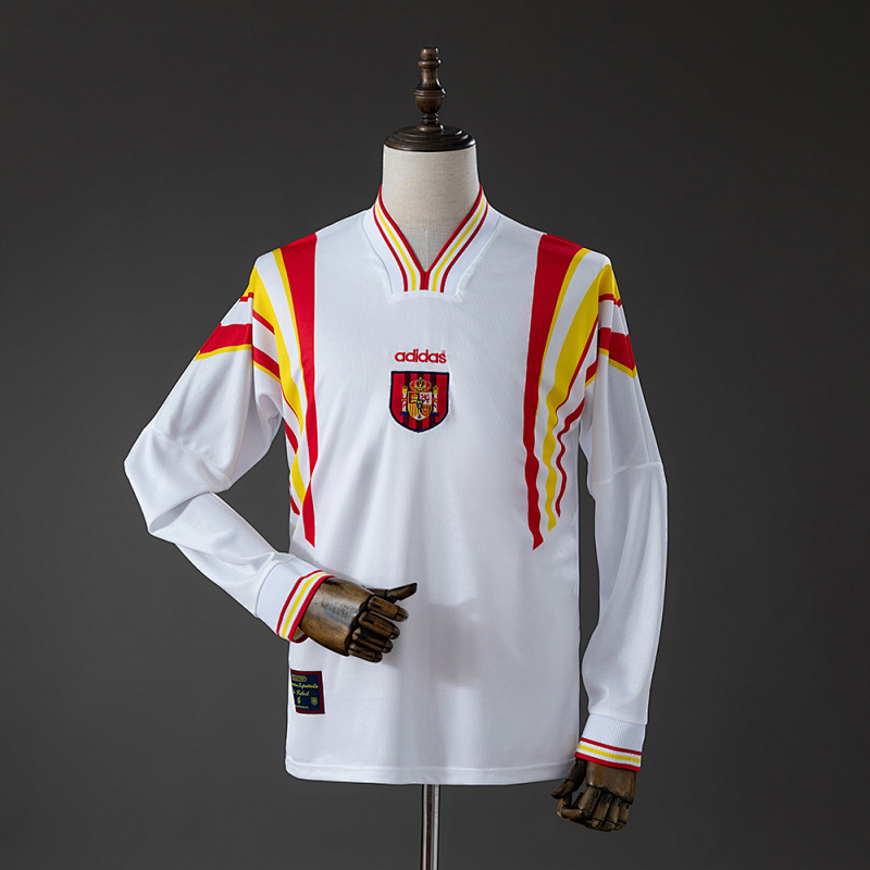 Camiseta retro de manga larga de España 1996 (visitante) Tallas S-XXL